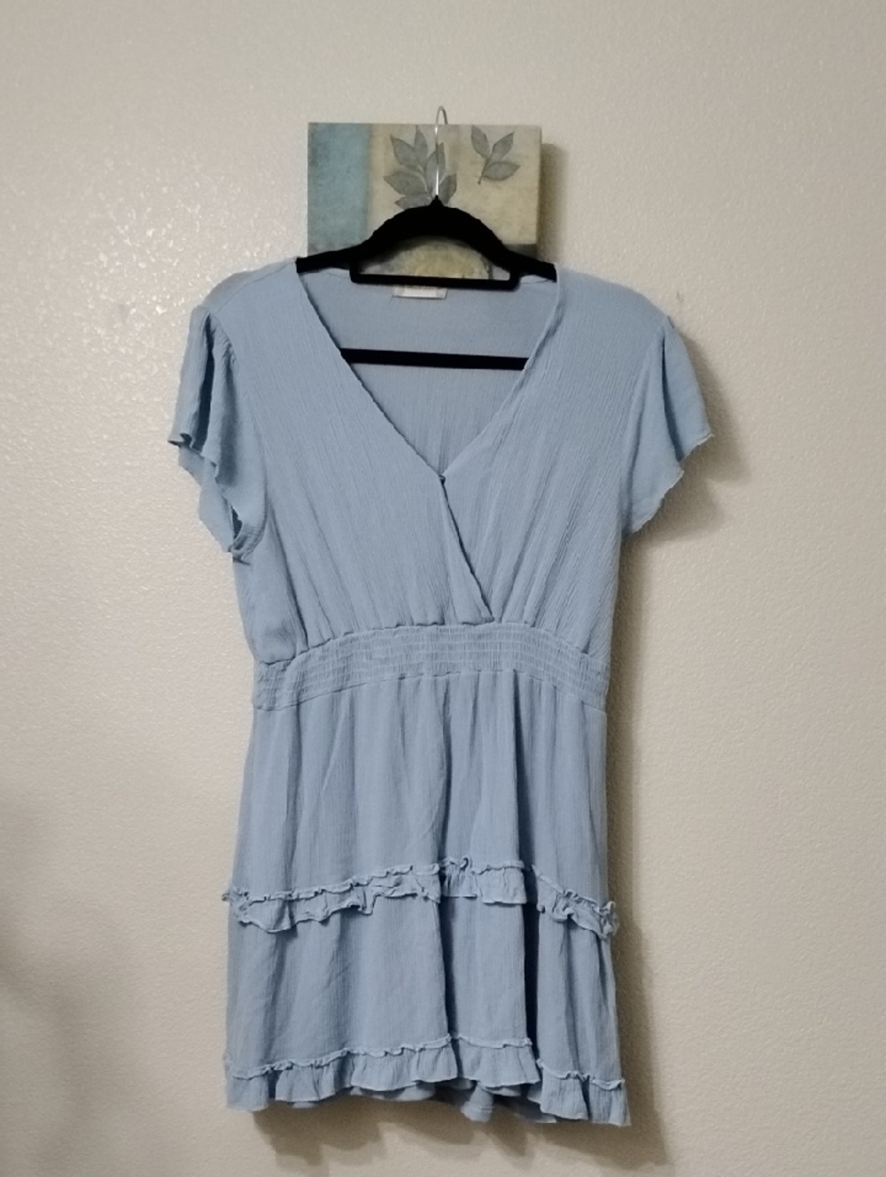 Altar'd State Light Blue Ruffled V-Neck Tunic - Picture 4 of 8